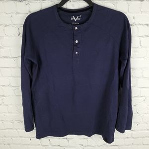 VERSACE | 100% cotton henley raglan casual shirt